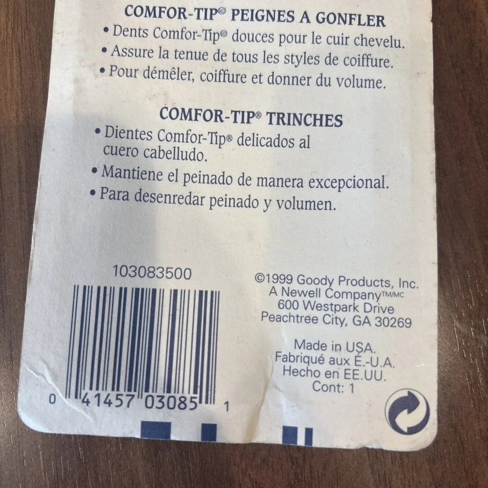 Vintage 1999 Goody Comfor-Tip Hair Lift Metal Pick Pink 03085 Made in USA